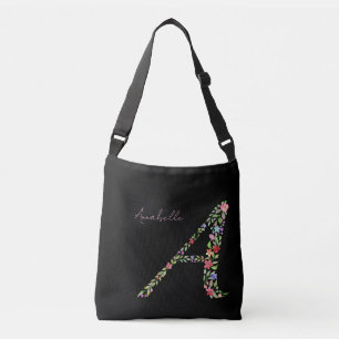 Sac Ajustable Aquarelle Florale Élégante Lettre A
