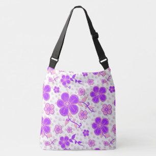 Sac Ajustable Aquarelle florale simple impression violet et rose