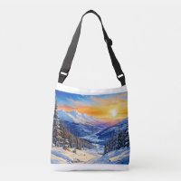 aquarelle hiver matin, soleil, Reusable Groce