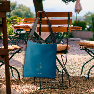 Sac Ajustable Aquarelle monochrome lettre J infirmière bleu fonc