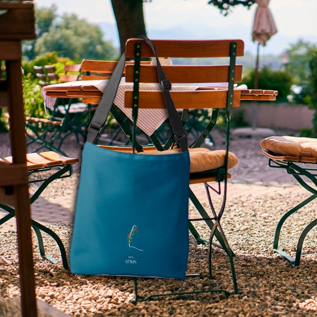 Sac Ajustable Aquarelle monochrome lettre L infirmière bleu fonc (Créateur téléchargé)