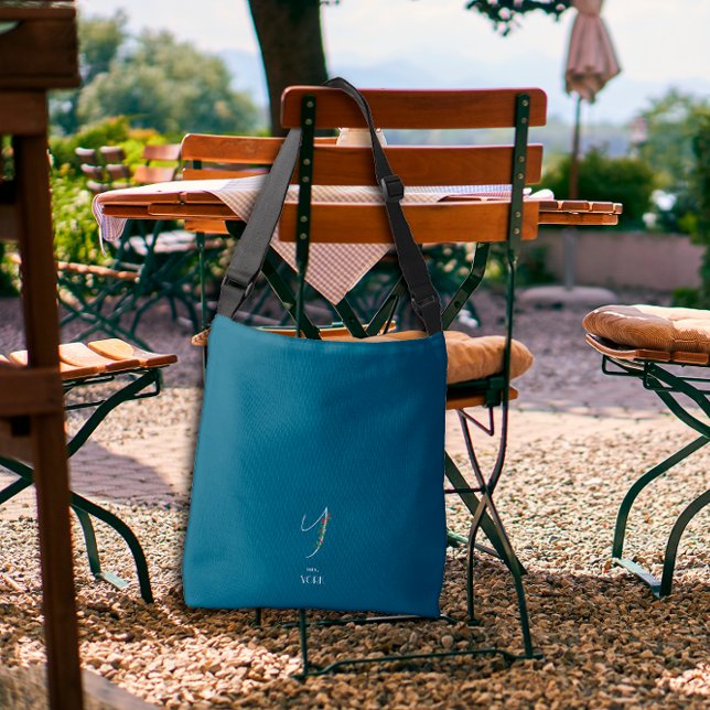 Sac Ajustable Aquarelle monochrome lettre Y infirmière bleu fonc (Créateur téléchargé)