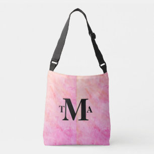 Sac Ajustable Aquarelle rose des initiales du monogramme