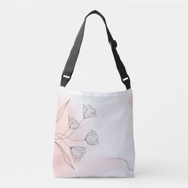 Sac Ajustable Aquarelle rose romantique Floral (Devant)