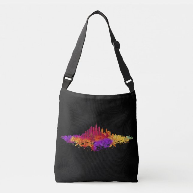 Sac Ajustable Aquarelle Skyline de Chicago en blanc (Devant)