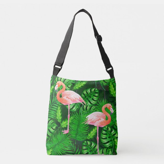 Sac Ajustable Aquarelle tropicale Flamant rose (Devant)