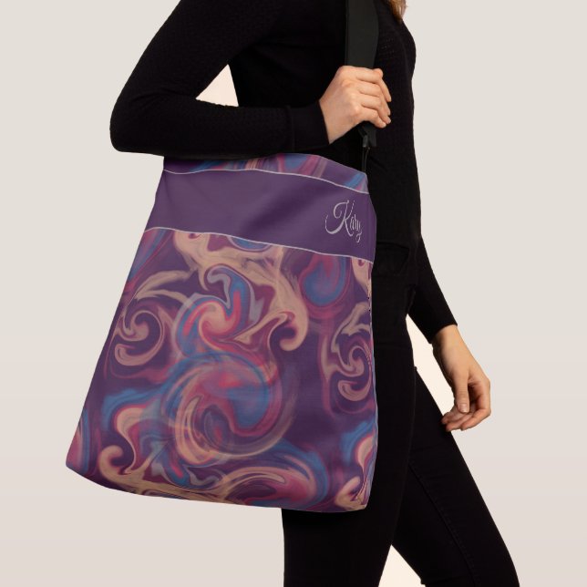 Sac Ajustable Aquarelle violette et colorée (De près)