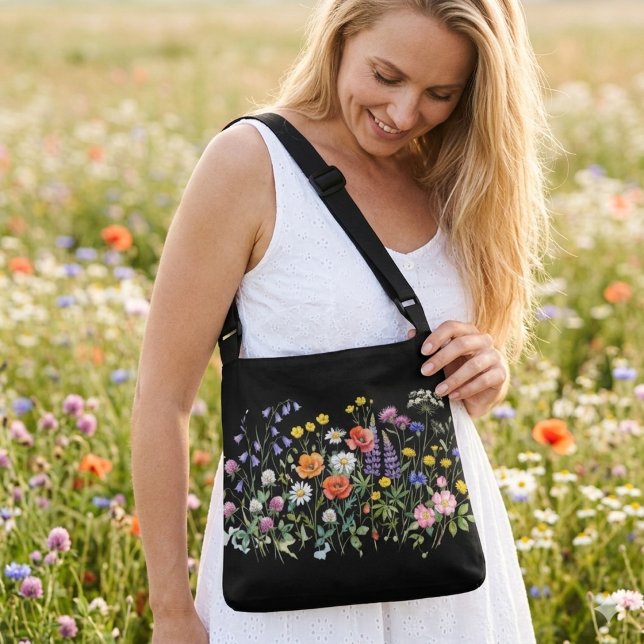 Sac Ajustable Aquarelles de prairie de fleurs sauvages.  (Créateur téléchargé)