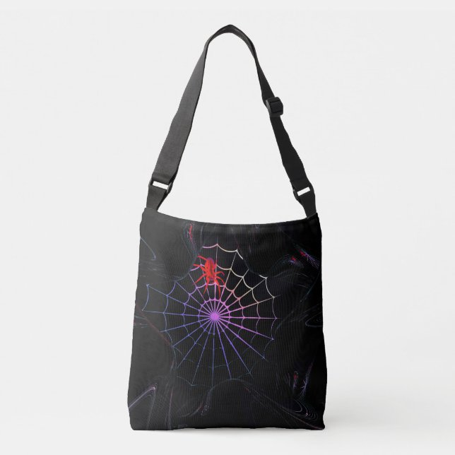 Sac Ajustable Araignée Rouge Dans Une Toile Qui Brille (Devant)