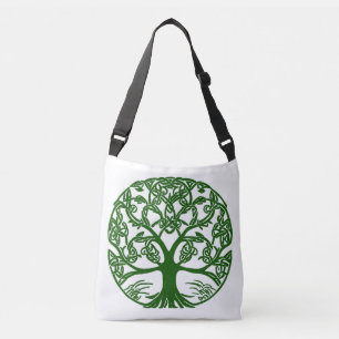 Sac Ajustable Arbre à noeuds celtique de la vie Vert sur blanc