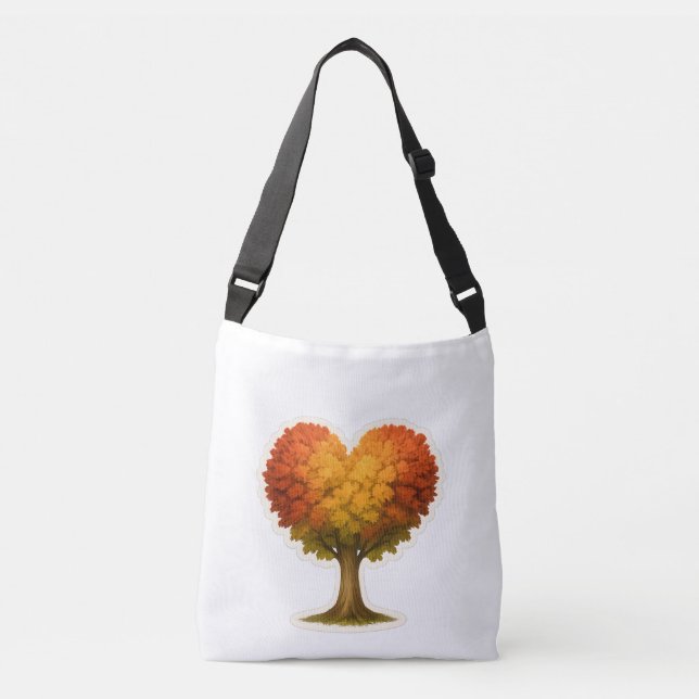 Sac Ajustable Arbre d'automne en forme de coeur (Devant)