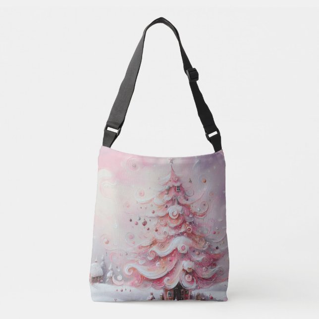 Sac Ajustable Arbre de Noël impressionniste Whimsical rose (Devant)