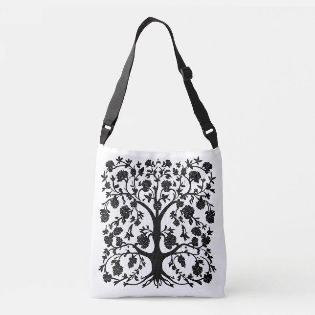 Sac Ajustable Arbre de vie Floral #5 Noir et blanc (Dos)