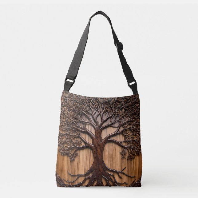 Sac Ajustable Arbre Jacaranda : L'art de la nature dans le bois, (Devant)