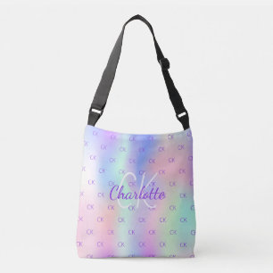 Sac Ajustable Arc-en-ciel holographique personnalisé monogramme