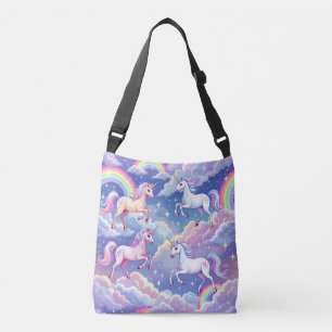 Sac Ajustable Arc-en-ciel scintillant et licornes sur des nuages