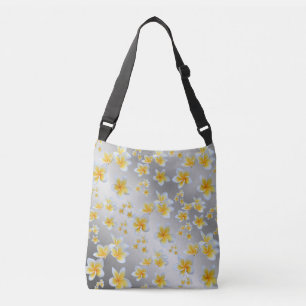 Sac Ajustable argent, asiatique, jaune, blanc, fleur, brillant,
