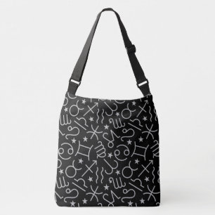 Sac Ajustable Argent mat Zodiaque et Étoiles sur Fond Noir