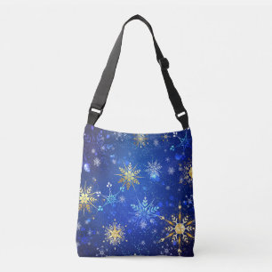 Sac Ajustable Arrière - plan Bleu XMAS avec des flocons de neige