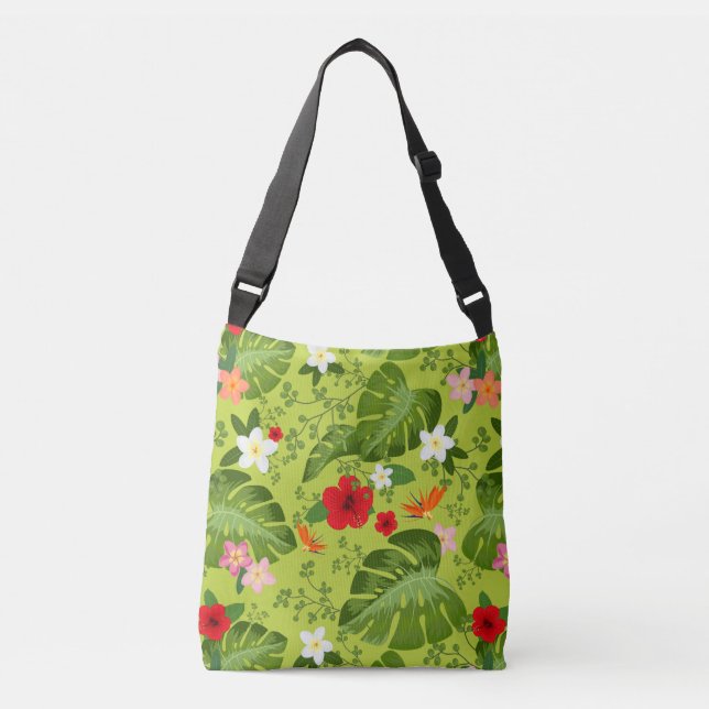 Sac Ajustable Arrière - plan de fleurs tropicales 5 (Devant)