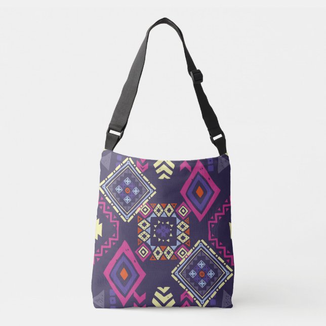 Sac Ajustable Arrière - plan géométrique tribal, primitif. (Devant)