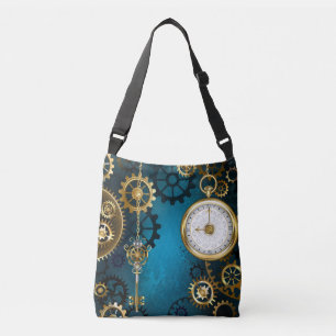 Sac Ajustable Arrière - plan turquoise à vapeur avec engrenages