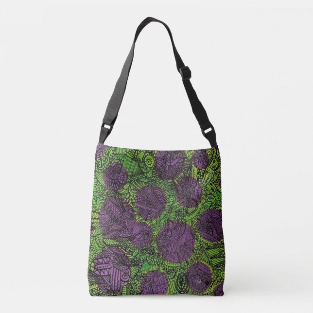 Sac Ajustable Art abstrait vert et violet (Dos)