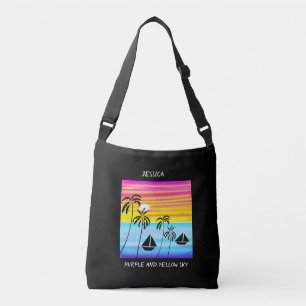 Sac Ajustable Art africain, violet et ciel jaune