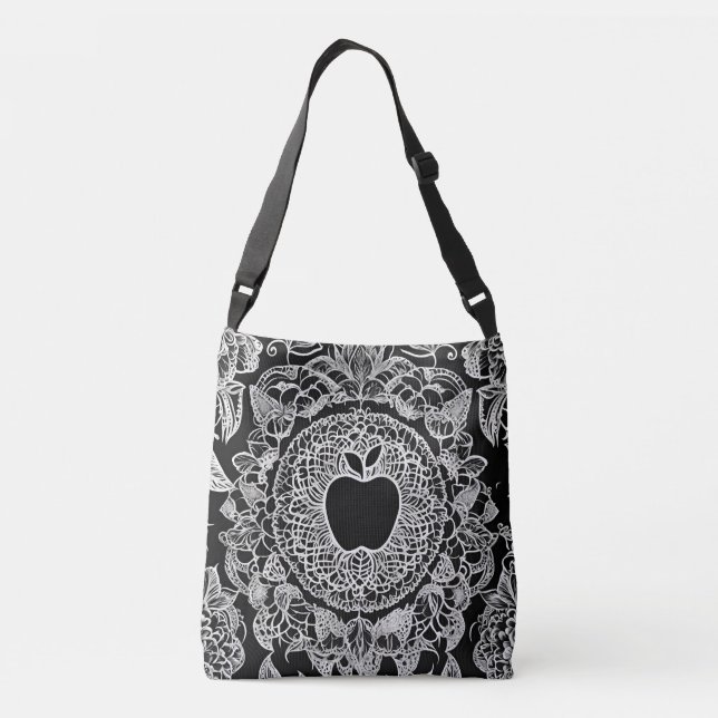 Sac Ajustable art d'Apple Noir par IA  (Dos)