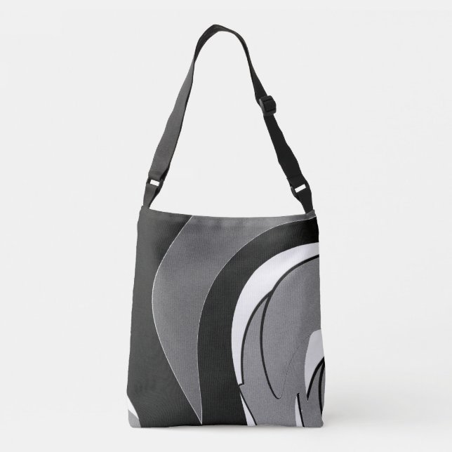 Sac Ajustable Art de forme noir et blanc (Dos)