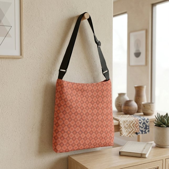 Sac Ajustable Art de motif de grille de cercles géométriques rét (Créateur téléchargé)
