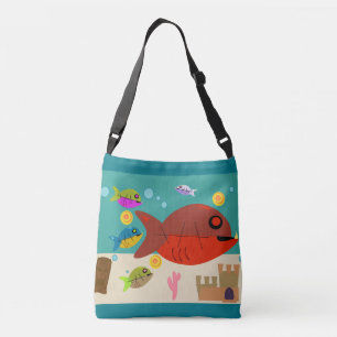 Sac Ajustable Art de réservoir de poissons de dessin animé rétro