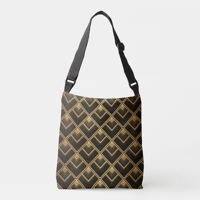 Sac Ajustable Art Déco Black Gold : Géométrique (Devant)