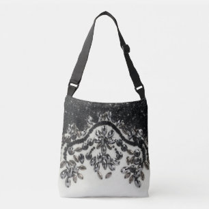 Sac Ajustable Art Déco Glamour Vintage Mode Noir Blanc Fl