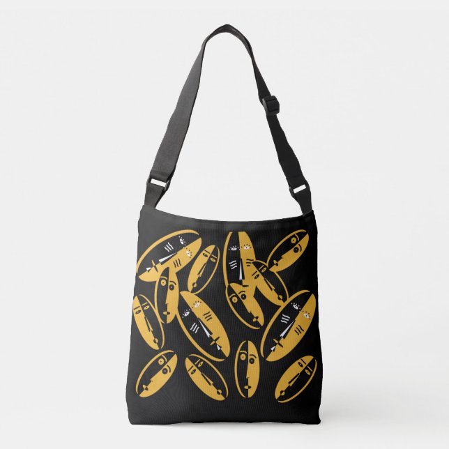 Sac Ajustable Art facial abstrait contemporain moderne (Devant)
