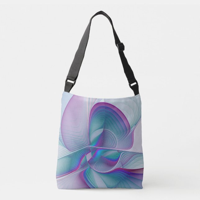 Sac Ajustable Art Fractal Abstrait rose bleu turquoise (Devant)