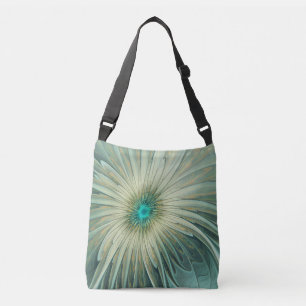Sac Ajustable Art fractal de fleurs de fantaisie vert sauge abst