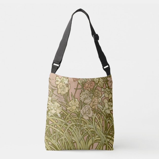 Sac Ajustable Art Nouveau Alfonse Mucha fleurs d'oeillets floral (Devant)