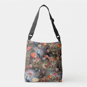 Sac Ajustable Art surréaliste avec fleurs et oiseaux