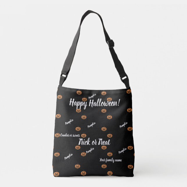 Sac Ajustable astuce ou traitement, nom, halloween personnalisée (Dos)