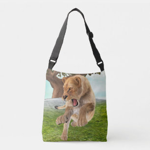 Sac Ajustable Aventure artistique de lionne féroce dans la jungl