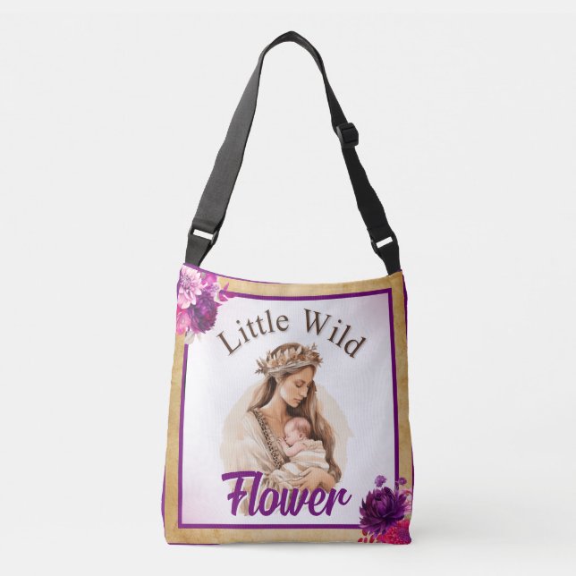 Sac Ajustable Baby shower de Boho pourpre (Devant)