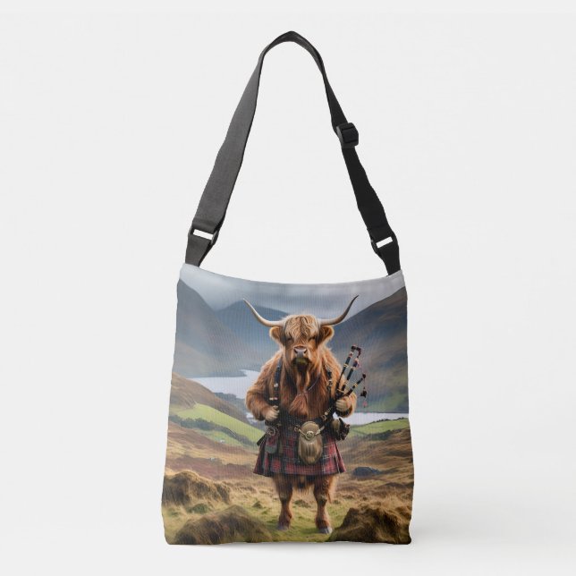 Sac Ajustable Bagpiper de vache écossaise Highland (Devant)