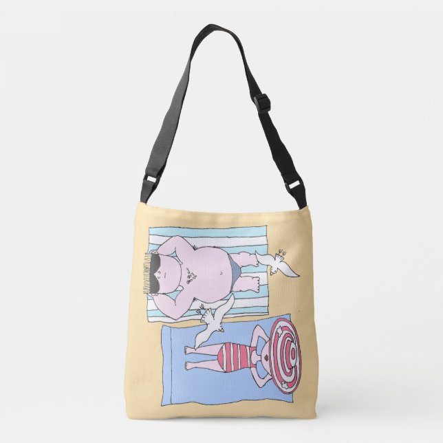 Sac Ajustable Bain de soleil amusant Couple Cartoon Art balnéair (Dos)
