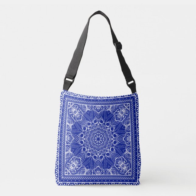 Sac Ajustable Bandanna bleu et blanc (Devant)