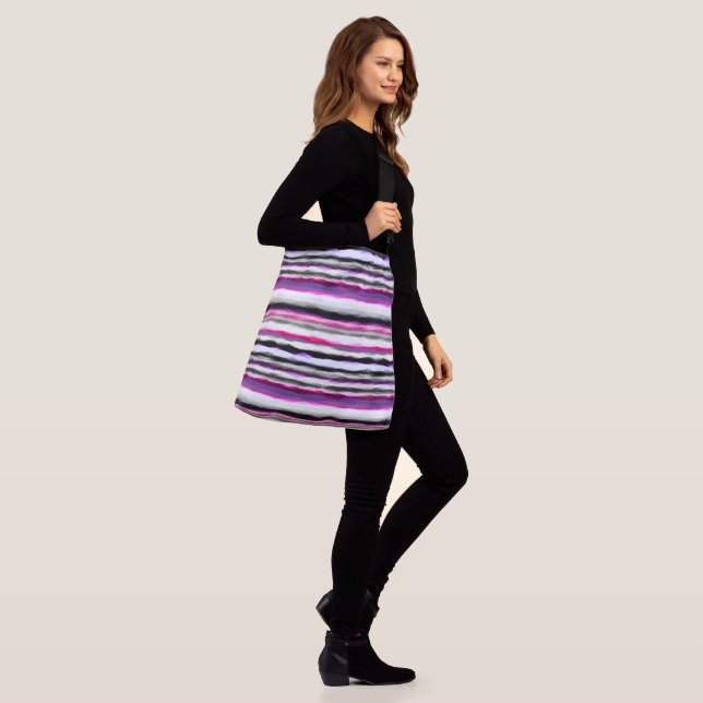 Sac Ajustable Bandes abstraites roses, blanches et grises (Sur le modèle)