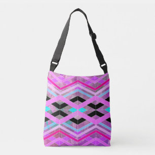 Sac Ajustable Bandes de croisement géométriques violettes roses 