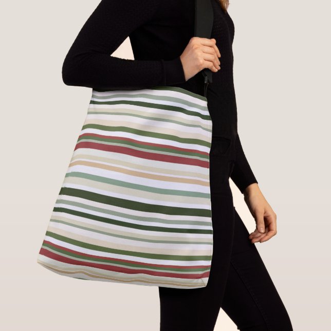 Sac Ajustable Bandes d'olivier, de vert et de rouge (De près)