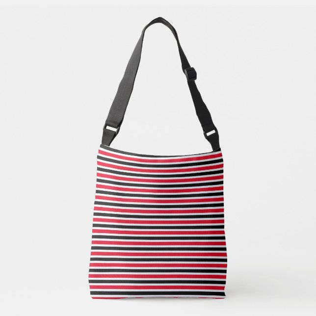 Sac Ajustable Bandes noires rouges blanches (Devant)