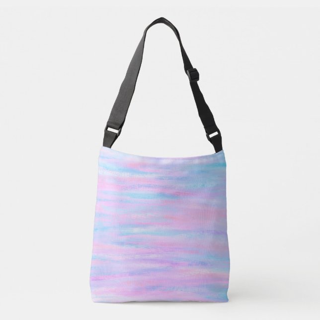 Sac Ajustable Bandes Peintes Turquoise Rose violet (Devant)
